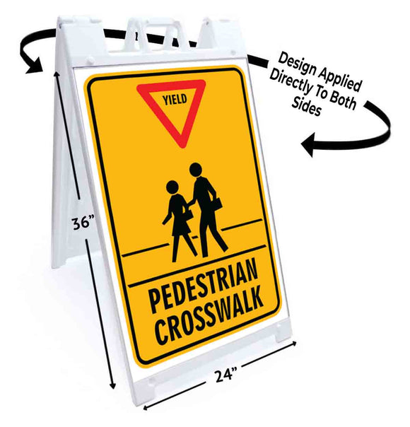 Yield Pedestrian Crosswalk A-Frame Signs, Decals, or Panels