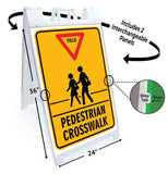 Yield Pedestrian Crosswalk A-Frame Signs, Decals, or Panels