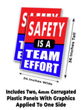 Safety Is A Team Effort A-Frame Signs, Decals, or Panels