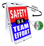Safety Is A Team Effort A-Frame Signs, Decals, or Panels