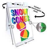 Snow Cones A-Frame Signs, Decals, or Panels