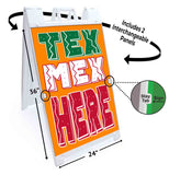 Tex Mex Here A-Frame Signs, Decals, or Panels