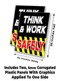 Think Work Safely A-Frame Signs, Decals, or Panels