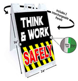 Think Work Safely A-Frame Signs, Decals, or Panels
