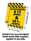 Use Social Distancing A-Frame Signs, Decals, or Panels