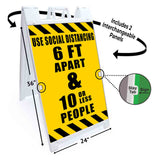 Use Social Distancing A-Frame Signs, Decals, or Panels