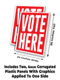 Vote Here A-Frame Signs, Decals, or Panels