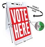 Vote Here A-Frame Signs, Decals, or Panels
