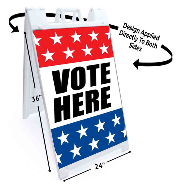 Vote Here A-Frame Signs, Decals, or Panels