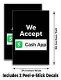 We Accept Cash App A-Frame Signs, Decals, or Panels