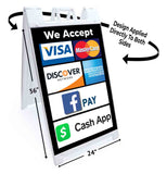 We Accept Credit Cards Cash App A-Frame Signs, Decals, or Panels