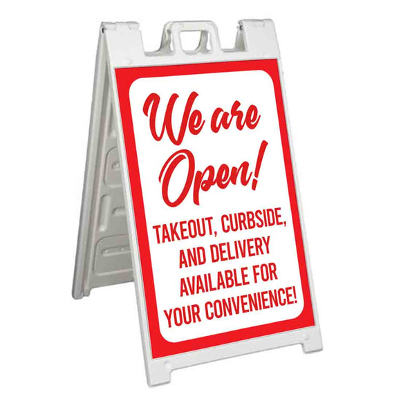 We Are Open A-Frame Signs, Decals, or Panels