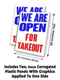 We Are Open For Takeout A-Frame Signs, Decals, or Panels
