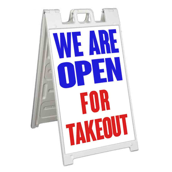 We Are Open For Takeout A-Frame Signs, Decals, or Panels