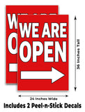 We Are Open A-Frame Signs, Decals, or Panels