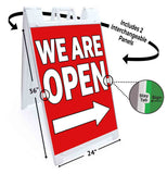 We Are Open A-Frame Signs, Decals, or Panels