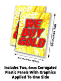 We Buy Gold A-Frame Signs, Decals, or Panels