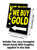 We Buy Gold A-Frame Signs, Decals, or Panels