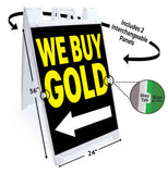 We Buy Gold A-Frame Signs, Decals, or Panels