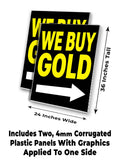 We Buy Gold A-Frame Signs, Decals, or Panels