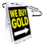 We Buy Gold A-Frame Signs, Decals, or Panels