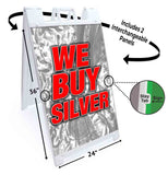 We Buy Silver Jewlry A-Frame Signs, Decals, or Panels