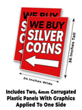 We Buy Silver Coins A-Frame Signs, Decals, or Panels