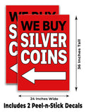 We Buy Silver Coins A-Frame Signs, Decals, or Panels