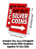 We Buy Silver Coins A-Frame Signs, Decals, or Panels