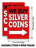 We Buy Silver Coins A-Frame Signs, Decals, or Panels
