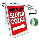 We Buy Silver Coins A-Frame Signs, Decals, or Panels