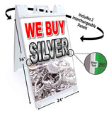 We Buy Silver A-Frame Signs, Decals, or Panels