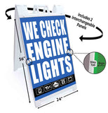 We Check Engine A-Frame Signs, Decals, or Panels