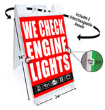 We Check Engine A-Frame Signs, Decals, or Panels