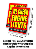 We Check Engine A-Frame Signs, Decals, or Panels