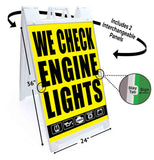 We Check Engine A-Frame Signs, Decals, or Panels