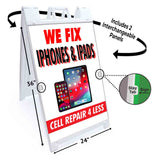 We Fix Iphones Ipads A-Frame Signs, Decals, or Panels