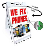We Fix Phones A-Frame Signs, Decals, or Panels