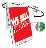 We Sell Fireworks A-Frame Signs, Decals, or Panels