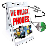 We Unlock Phones A-Frame Signs, Decals, or Panels