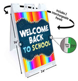 Welcome Back To School A-Frame Signs, Decals, or Panels