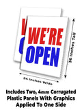We're Open A-Frame Signs, Decals, or Panels
