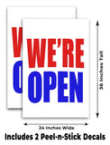 We're Open A-Frame Signs, Decals, or Panels