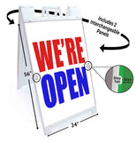 We're Open A-Frame Signs, Decals, or Panels