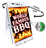 World Famous BBQ A-Frame Signs, Decals, or Panels