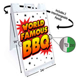 World Famous BBQ A-Frame Signs, Decals, or Panels