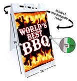Worlds Best BBQ A-Frame Signs, Decals, or Panels