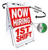 Now Hiring 1st Shift A-Frame Signs, Decals, or Panels