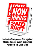 Now Hiring 2rd Shift A-Frame Signs, Decals, or Panels