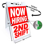 Now Hiring 2rd Shift A-Frame Signs, Decals, or Panels